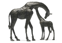 Giraffe & Impala Bronze Sculptures