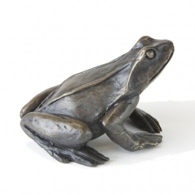 Bronze Frog Sculpture: Sitting Frog by Jonathan Sanders (Life Size)