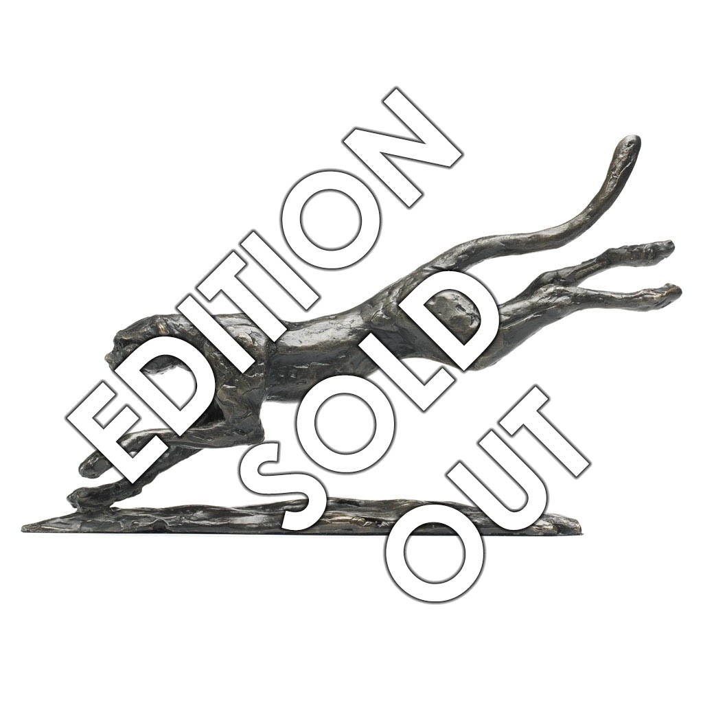 Bronze Cheetah Sculpture Flying Cheetah by Jonathan Sanders