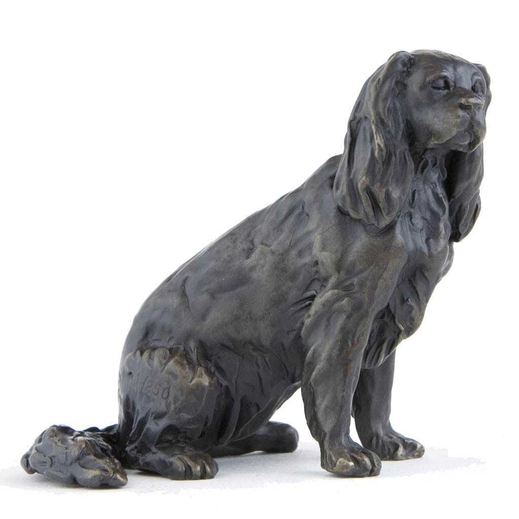 Trophy 'Cavalier King Charles' Beautiful Bronze Dog Bust 