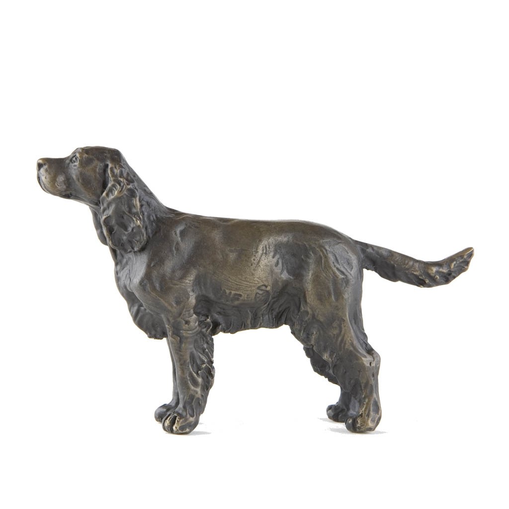 Cocker Spaniel Standing Large Cold Cast Bronze Statue Sculpture Dog Pets Gift Idea H14.5cm 