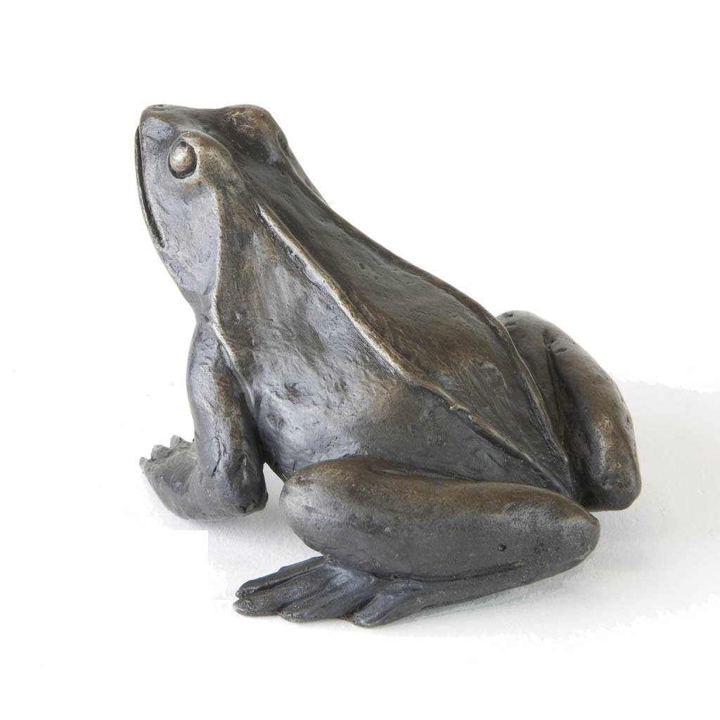 Bronze Frog Sculpture: Sitting Frog by Jonathan Sanders (Life Size)