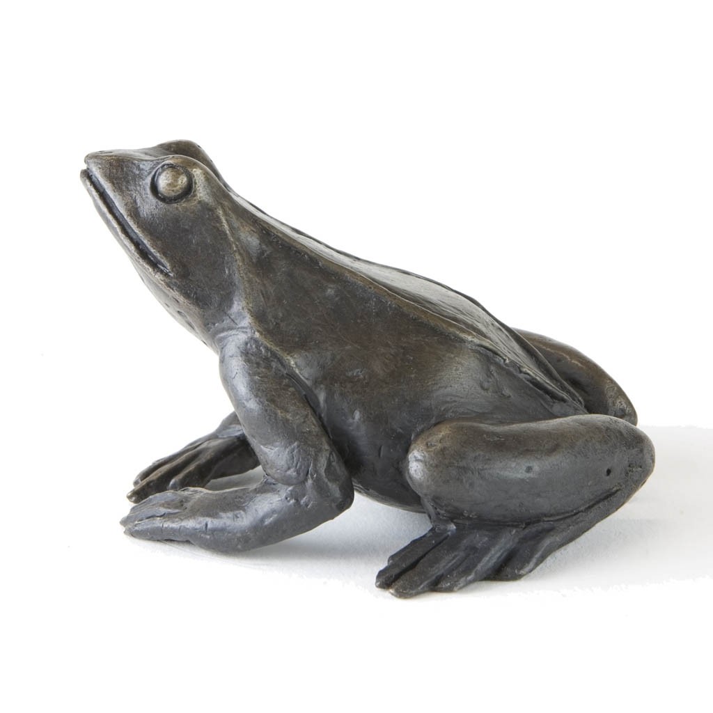 Bronze Frog Sculpture: Sitting Frog by Jonathan Sanders (Life Size)