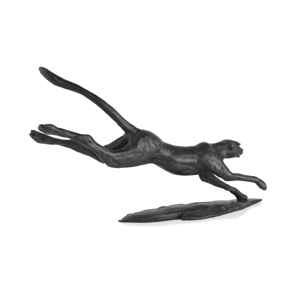 Bronze Cheetah Sculpture Flying Cheetah II by Jonathan Sanders