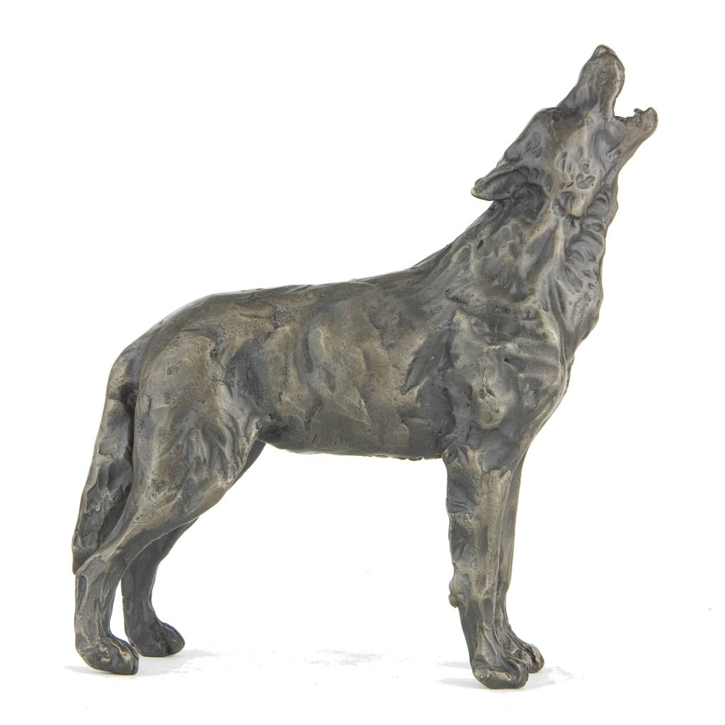 Bronze Wolf Sculpture Howling Wolf By Sue Maclaurin Wolf original sculpture small beaver. czk