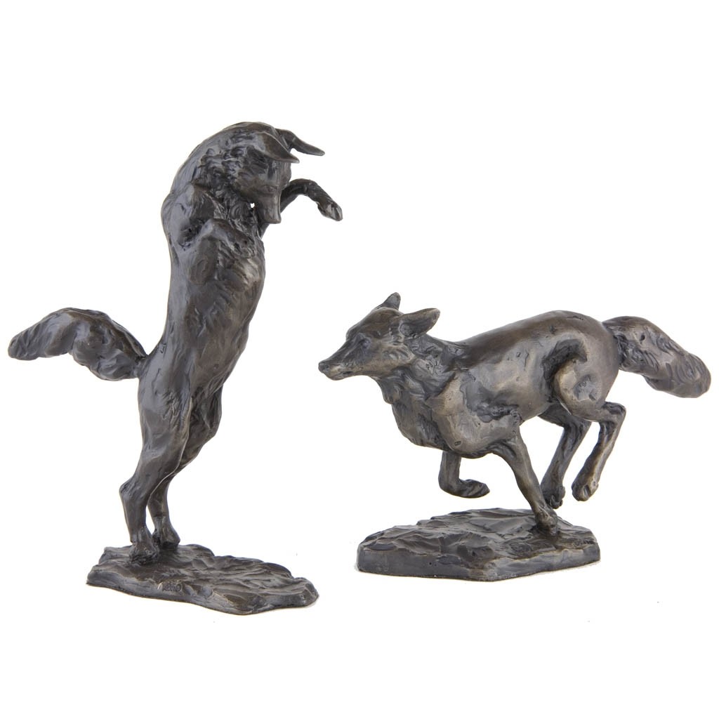 Bronze Fox Sculpture Running Fox by Sue Maclaurin