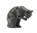 Bronze Cat Sculpture: Cat Licking Paw by Sue Maclaurin