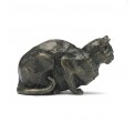 Bronze Cat Sculpture: Crouching Cat by Sue Maclaurin