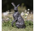 Bronze Hare Sculpture: Garden Seated Hare by Sue Maclaurin (Life Size)