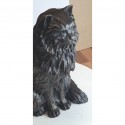Bronze Cat Sculpture: Garden Long Haired Sitting Cat (Life Sized) by Sue Maclaurin