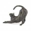 Bronze Cat Sculpture: Stretching Cat by Sue Maclaurin