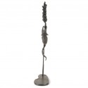Bronze Mouse Sculpture: Climbing Mouse (on Wheat)
