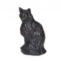 Bronze Cat Sculpture: Long Haired Sitting Cat