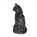 Bronze Cat Sculpture: Long Haired Sitting Cat