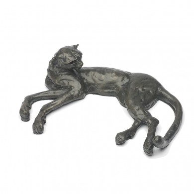 Bronze Cheetah Sculpture: Lying Cheetah by Jonathan Sanders 