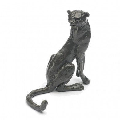 Bronze Cheetah Sculpture: Seated Cheetah by Jonathan Sanders 