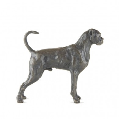 Bronze Dog Sculpture: Boxer Dog