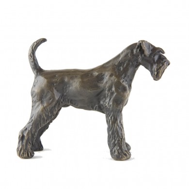 Bronze Dog Sculpture: Miniature Schnauzer