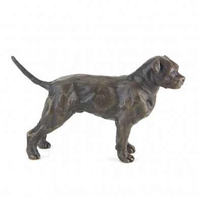Bronze Dog Sculpture: Staffordshire Bull Terrier