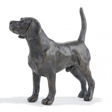 Bronze Dog Sculpture: Standing Beagle by Sue Maclaurin