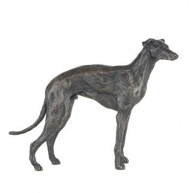 Bronze Dog Sculpture: Standing Whippet by Sue Maclaurin