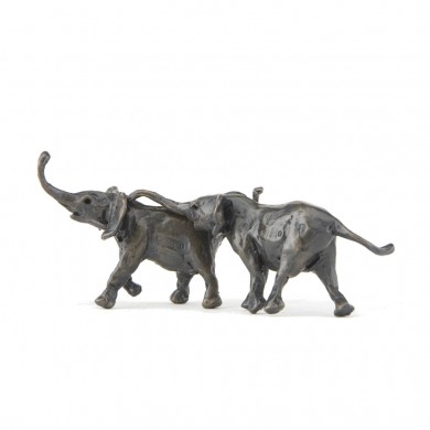 Bronze Elephant Sculpture: Follow Me II