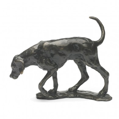 Bronze Hound Sculpture: Scenting Hound by Sue Maclaurin