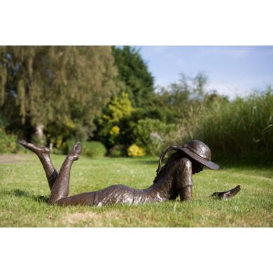 Wedgwood Museum Original Bronze Sculpture: Garden Lying Girl by Jonathan Sanders