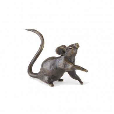 Bronze Mouse Sculpture: Sitting Mouse by Jonathan Sanders