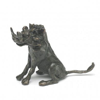 Bronze Warthog Sculpture: Seated Warthog by Jonathan Sanders