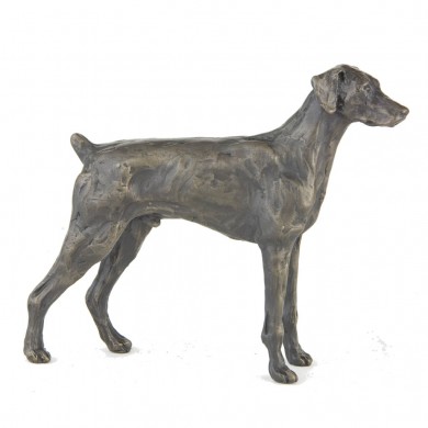 Bronze Dog Sculpture: Standing Dobermann