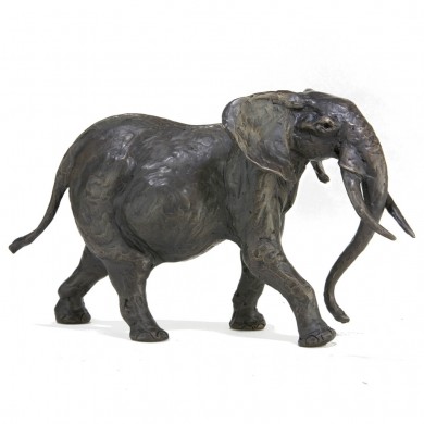 Bronze Elephant Sculpture: Large Walking Elephant by Jonathan Sanders