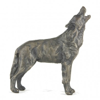 Bronze Wolf Sculpture: Howling Wolf by Sue Maclaurin