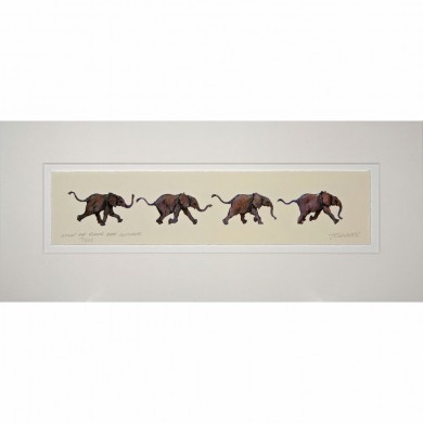 Limited Edition Elephant Print: Study for Running Baby Elephants by Jonathan Sanders