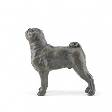 Bronze Dog Sculpture: Pug Maquette by Sue Maclaurin