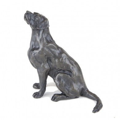 Bronze Dog Sculpture: Sitting Labrador II by Sue Maclaurin