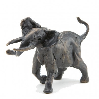 Bronze Elephant Sculpture: Bull Elephant Maquette by Jonathan Sanders