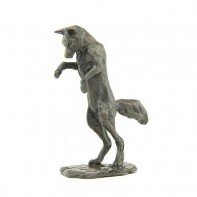 Bronze Fox Sculpture: Pouncing Fox Maquette