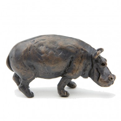 Bronze Hippo Sculpture: Hippopotamus Maquette by Jonathan Sanders