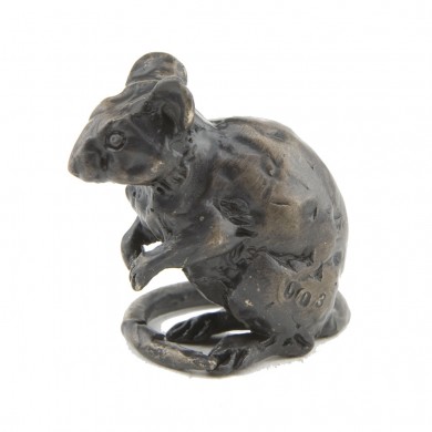 Bronze Mouse Sculpture: Sitting Mouse Maquette by Sue Maclaurin