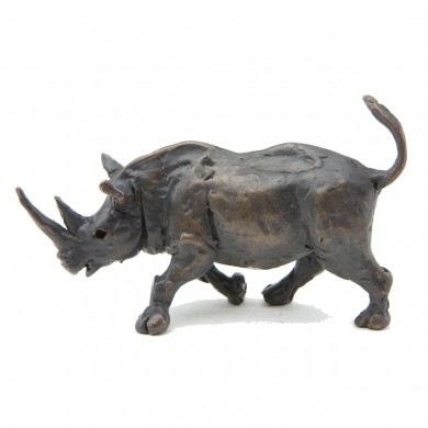 Bronze Rhino Sculpture: Rhinoceros Maquette by Jonathan Sanders