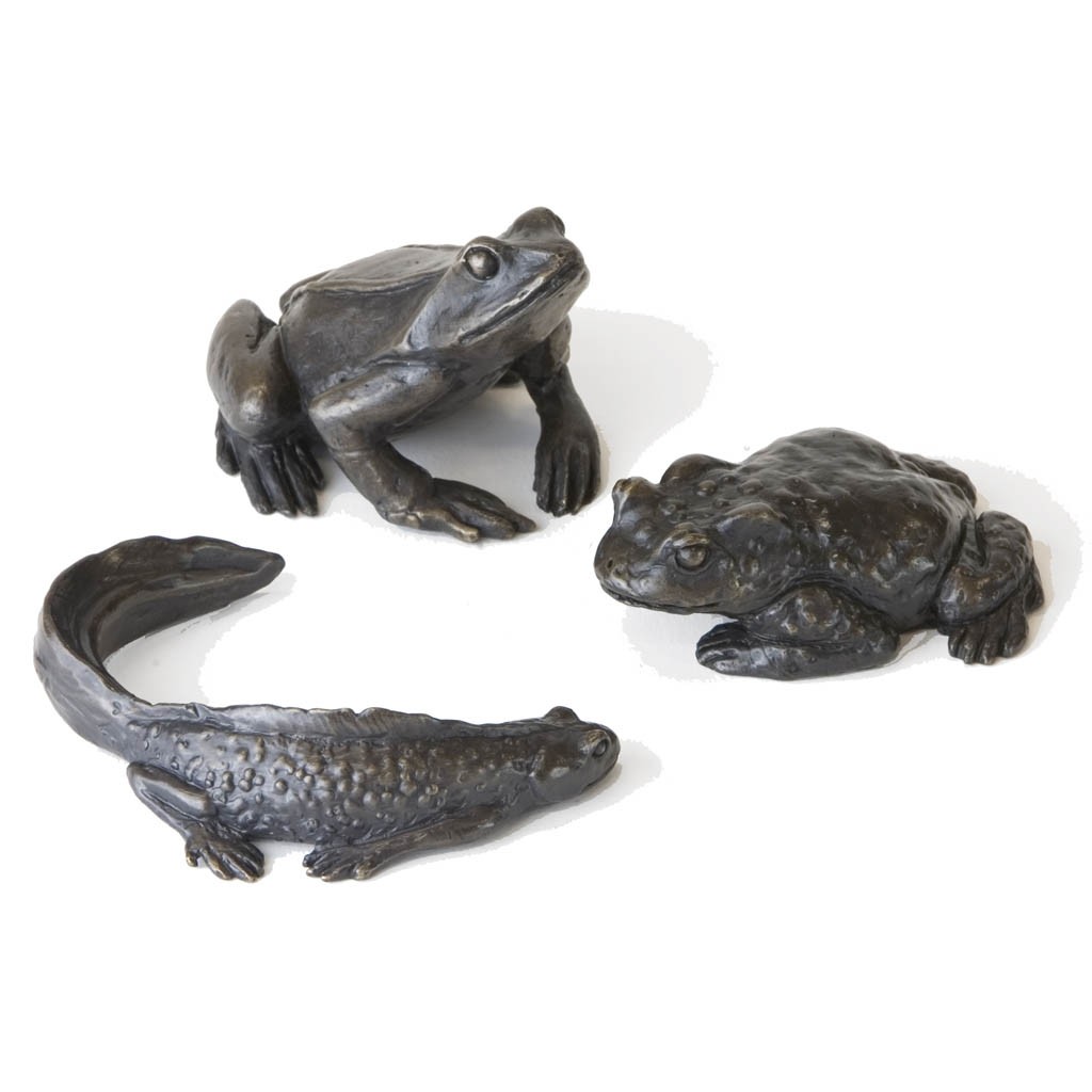 Bronze Frog Sculpture Sitting Frog by Jonathan Sanders (Life Size)