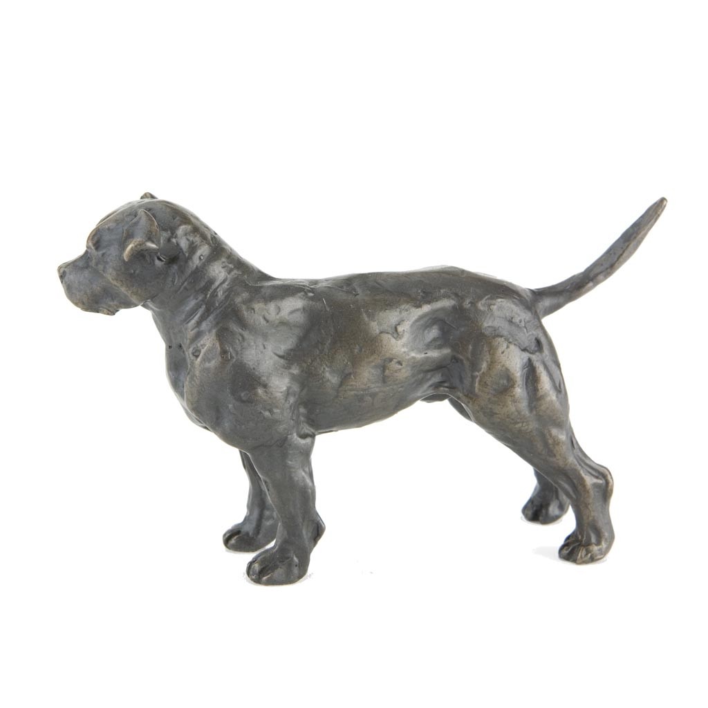 Bronze Dog Sculpture Staffordshire Bull Terrier by Sue Maclaurin