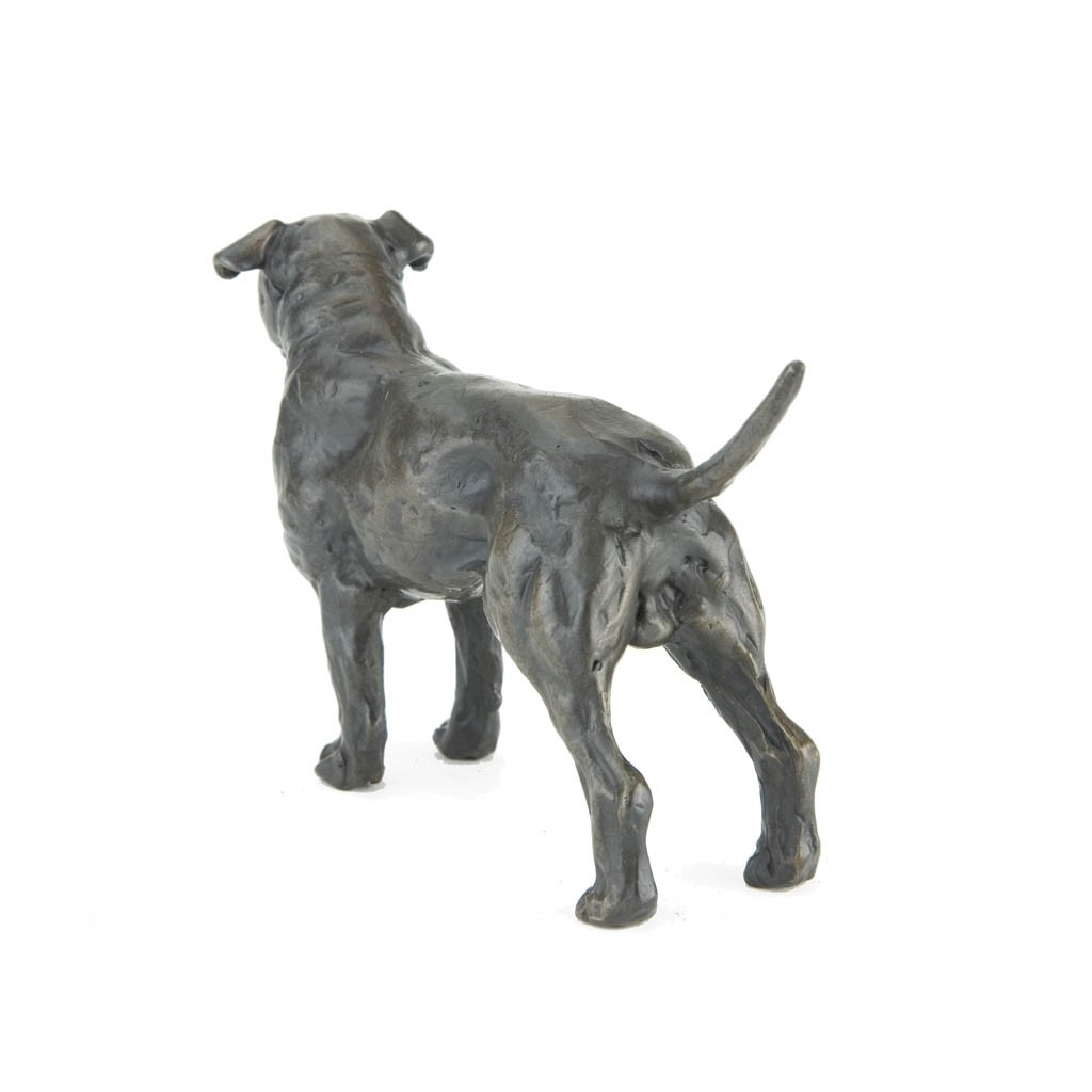 Bronze Dog Sculpture Staffordshire Bull Terrier by Sue Maclaurin