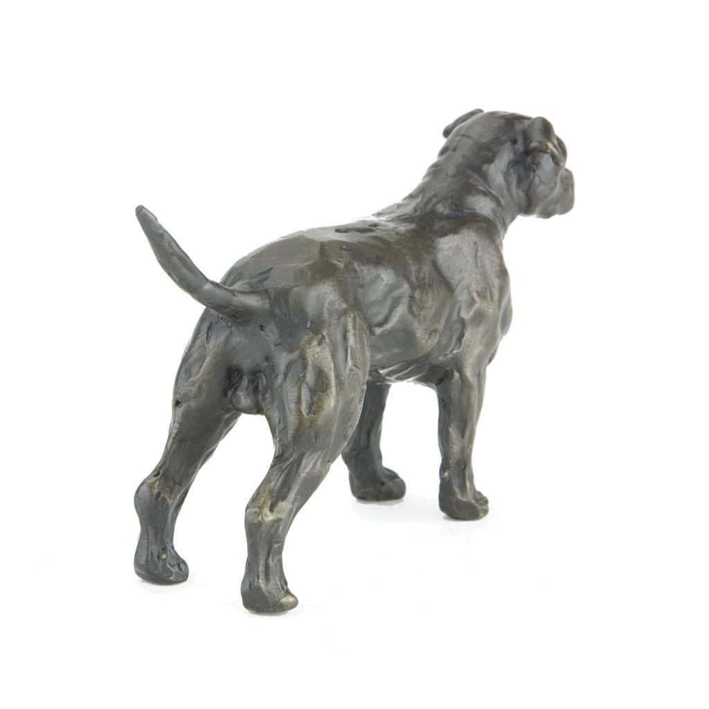 Bronze Dog Sculpture: Staffordshire Bull Terrier by Sue Maclaurin