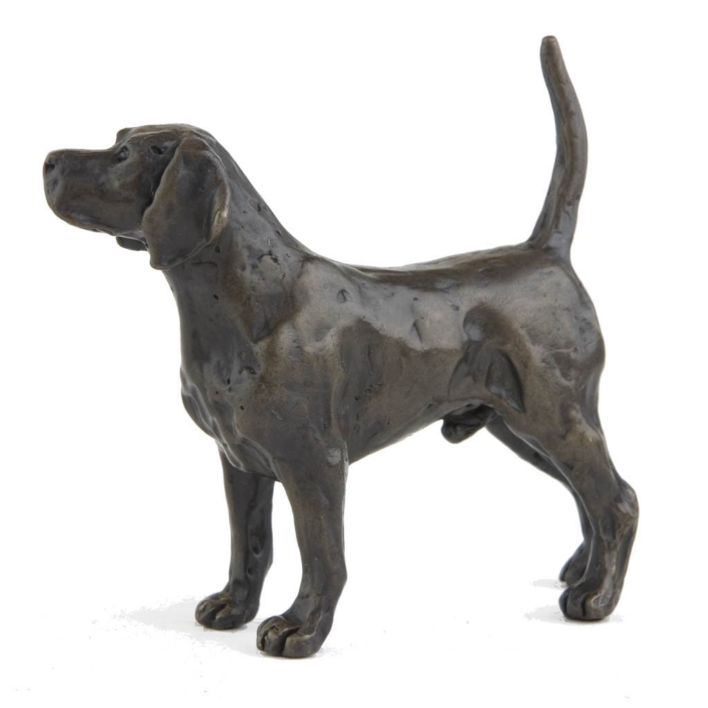 Bronze Dog Sculpture Standing Beagle by Sue Maclaurin