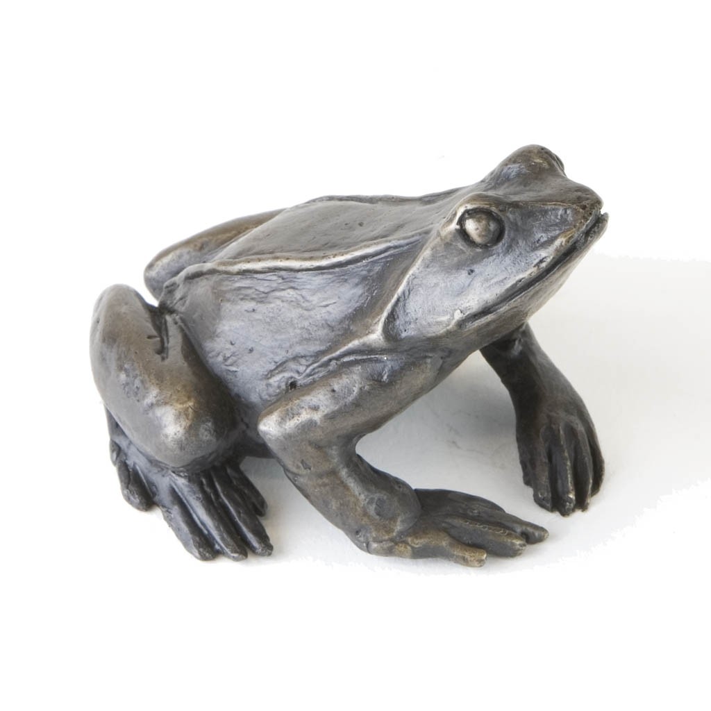 Bronze Frog Sculpture: Sitting Frog by Jonathan Sanders (Life Size)