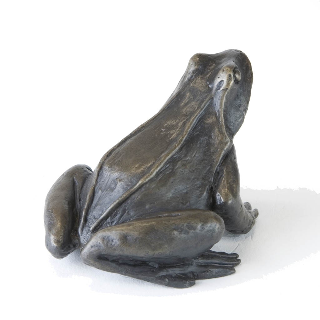 Bronze Frog Sculpture: Sitting Frog by Jonathan Sanders (Life Size)