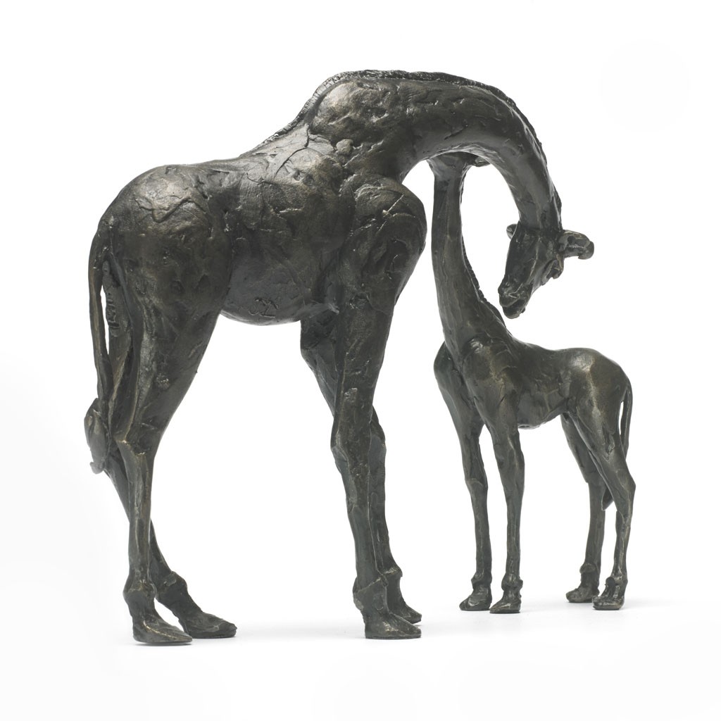 Bronze Giraffe Sculpture Giraffe Mother and Baby by Jonathan Sanders