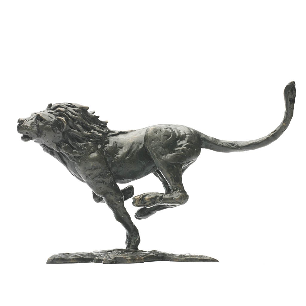 Bronze Lion Sculpture Running Lion by Jonathan Sanders